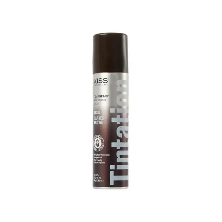 RED BY KISS Tintation Temporary Tint Spray, Nourishing Olive Oil Hair Touch Up for Roots, Smudge-Proof and Peroxide-Free, Haircare, Brown Hair Dye, Silver Hair