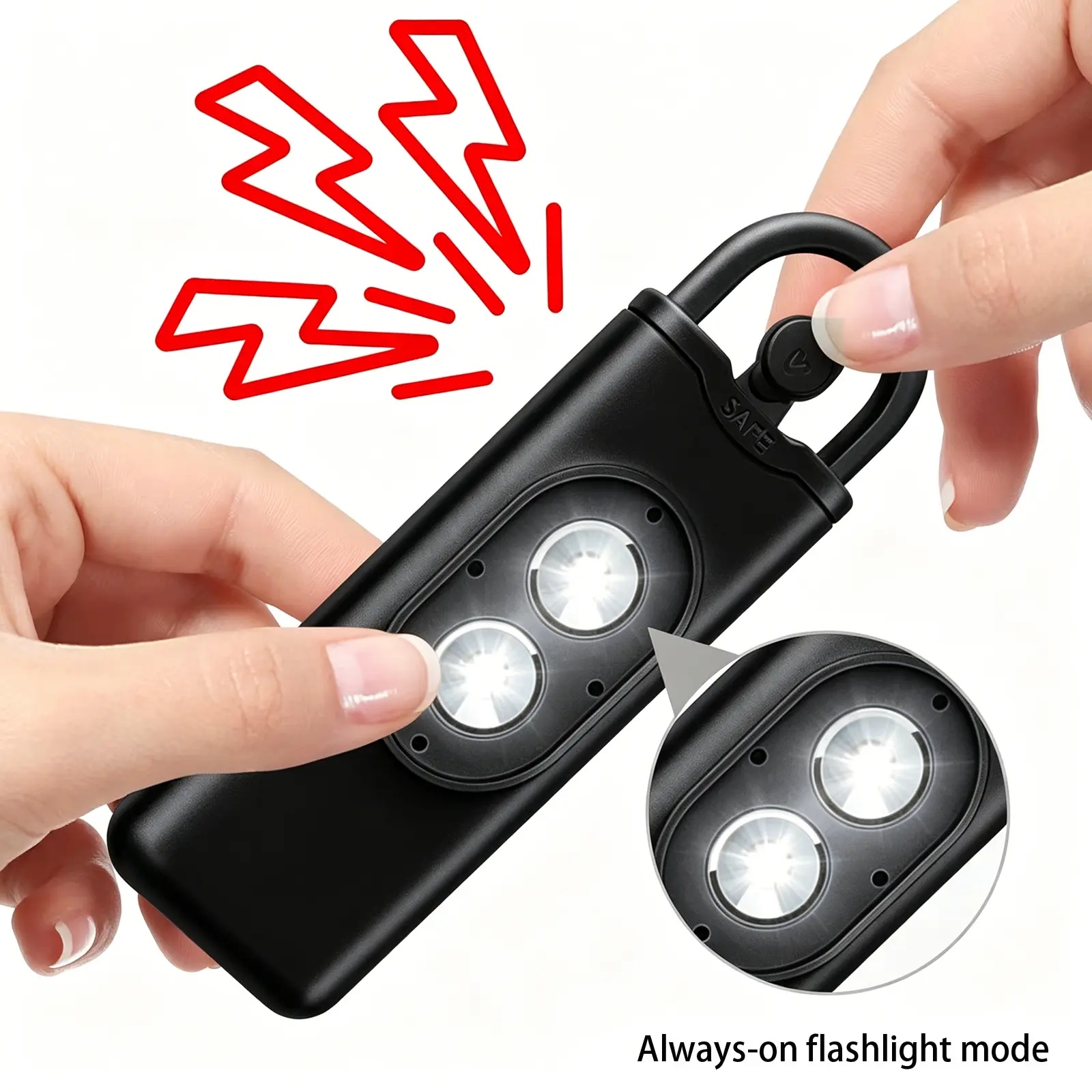 Portable 130dB Emergency SOS Alarm Keychain Dual Strobe Light Personal Safety Self Defense Tool For Outdoor Daily