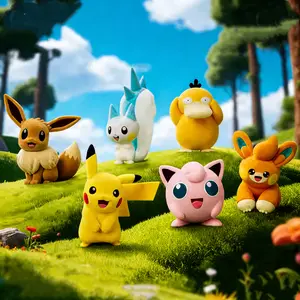 MINISO Pokémon Flocked Figure Collection,Soft Touch Flocking Finish Collectible Statue,Cute Sitting Pokémon Figurine for Home Desk Display,Official Blind Box Style Set, Perfect Gift for Pokémon Fans,Kawaii Decor,Holiday Gift Birthday Gift(2.3"-3.9")