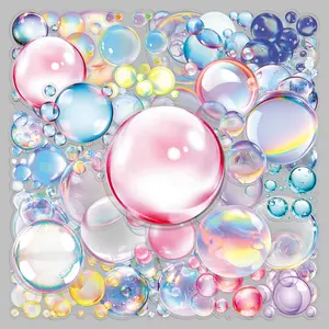 50 Sheets of Bubble-textured Transparent PET Graffiti Stickers Suitable for Waterproof Decoration on Suitcases, Phone Cases, Laptops, Helmets, Skateboards, and Other DIY Creative Stickers.