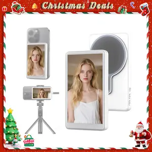 [Spring Deals] Coucur Phone Vlog Selfie Monitor Screen with Magnetic Mount for MagSafe Rear Camera for Selfie Vlog Live Stream Compatible with iPhone & Android Wireless Connection Portable Design