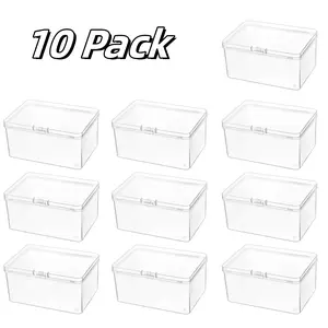 10 Pack Plastic Playing Card Cases Clear, Waterproof Card Deck Box for Game, Sturdy Trading Card Holder, Portable Card Game Storage Container for Party, Travel, Outdoors, Snap Closed