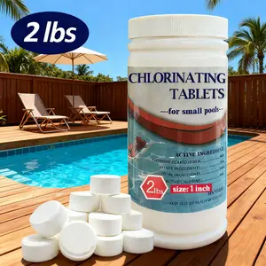 2 lbs 1 Inch Chl-orine Tablets Swimming Pool & Spa Chlo-rinating Tablets for Tub Effective Cleaning, Long Lasting