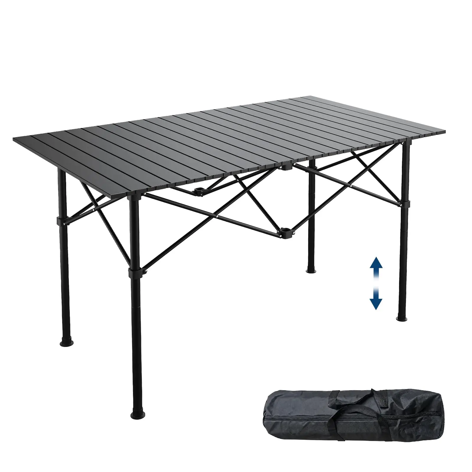 Garvee Lightweight Roll-Up Aluminum Coffee Table - Portable Folding Design - Waterproof & Durable - Great for Outdoor Camping, Picnic, Patio, Beach, BBQ - Includes Carry Bag