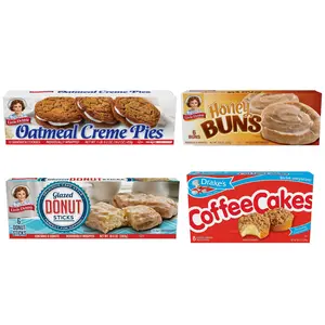 Breakfast Variety Pack: One Box each of Little Debbie Oatmeal Creme Pies, Honey Buns, Donut Sticks and Drake's Coffee Cakes! By Philly Favorites