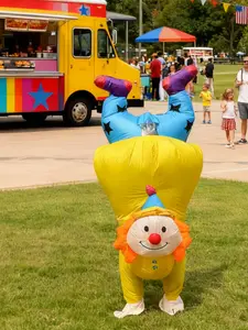 Halloween Inflatable Upside Down Clown Costume, Funny Party Prop for Adults, Christmas Performance, Holiday Festival Supplies Clothes