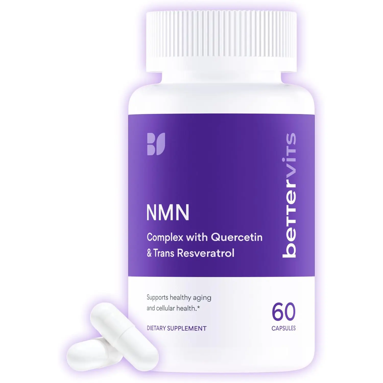 NMN Supplement with Quercetin and Resveratrol Supports NAD Plus Energy and Healthy Aging for Women and Men 60 Capsules