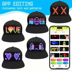【DealsForYouDays】SCITOO LED hat, multilingual APP controls editing to light hats (words, music, images, paintings) used for Bluetooth fashion black (full color display) LED screen in party clubs,fathers day gift ideas,4th of july decor Diy mens hats