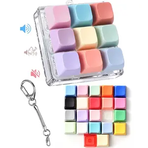 9-in-1 Keyboard Fidget Toy Fidget Keyboard Keychain |   22 Finger Keyboard Fidget, Keycap Fidget Keychain for Relax, Crafts, Party Supplies, Clicker Keychain, Zinc Alloy Material
