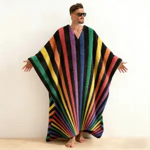 Men's V-neck flannel loose caftan SpringStatements