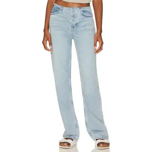 GRLFRND Jordan Low Rise Frayed Waist Boyfriend Jeans in Hot Springs