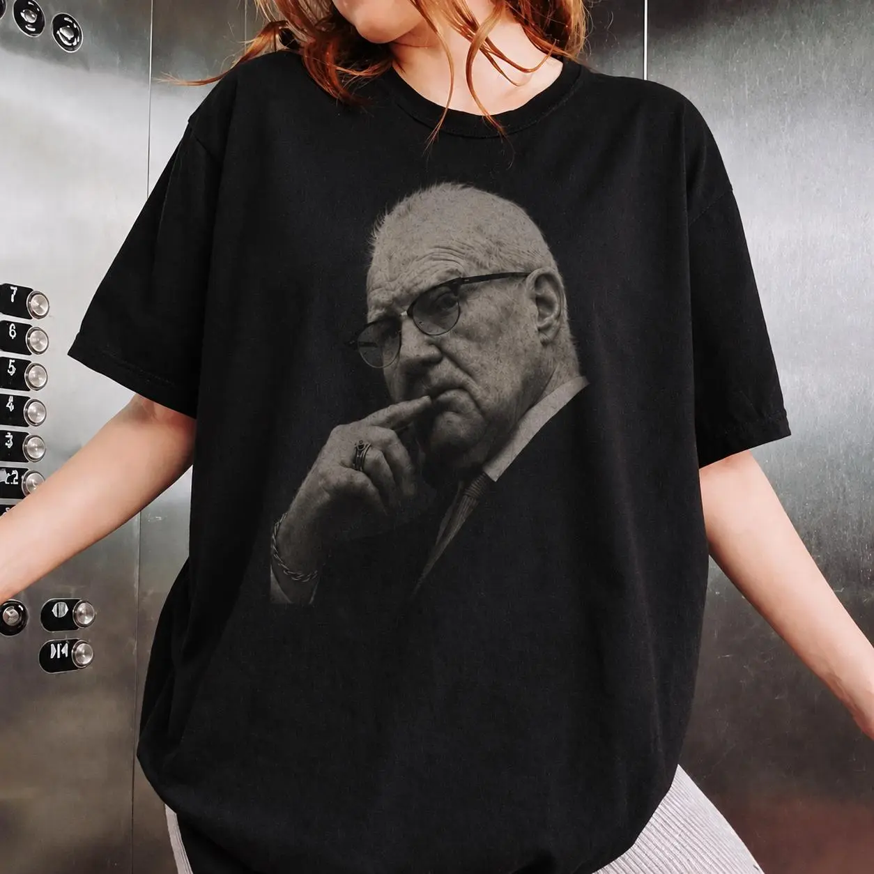 Comfort Colors Kevin Reddington Black and White Portrait T-Shirt  Vintage Elderly Man Photo Tee