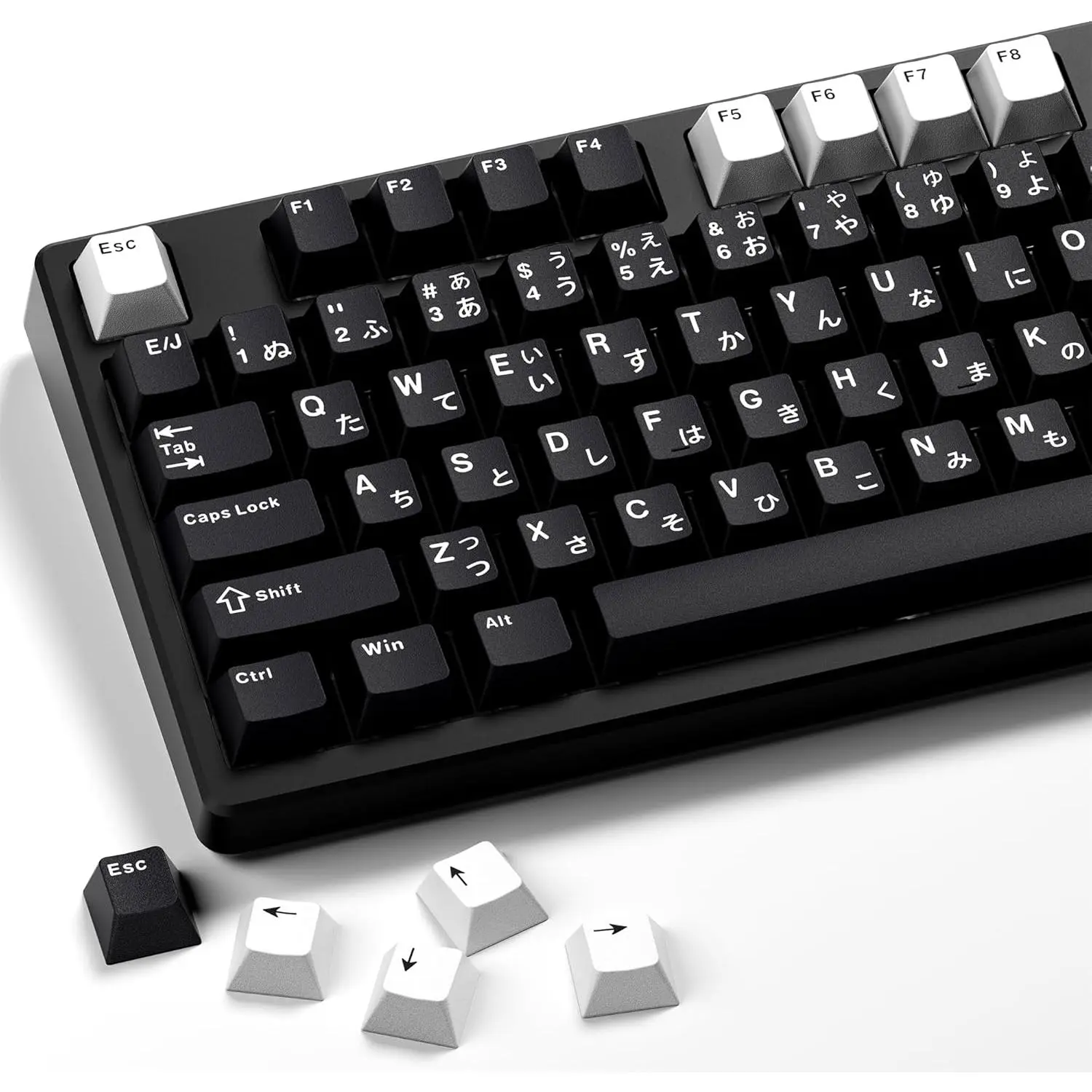 XVX Black  Keycaps, Double Shot PBT Keycap Set, 146  Cherry Profile WOB Keycaps Fit for Cherry Gateron MX Switches Mechanical Gaming Keyboard