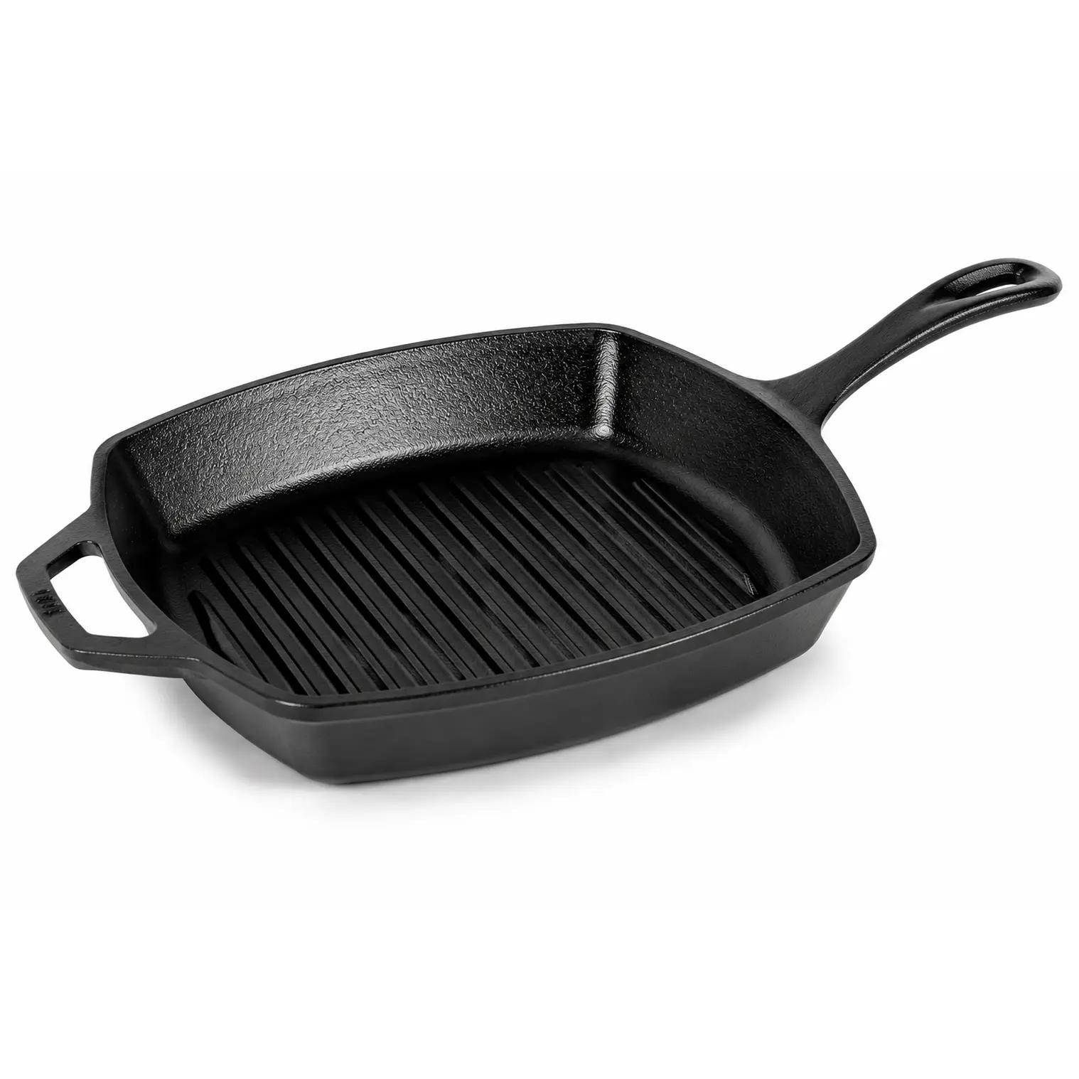 Cast Iron Grill Pan with Handle - Black Color, Square Shape, Nonstick Coating, Perfect for Cooking