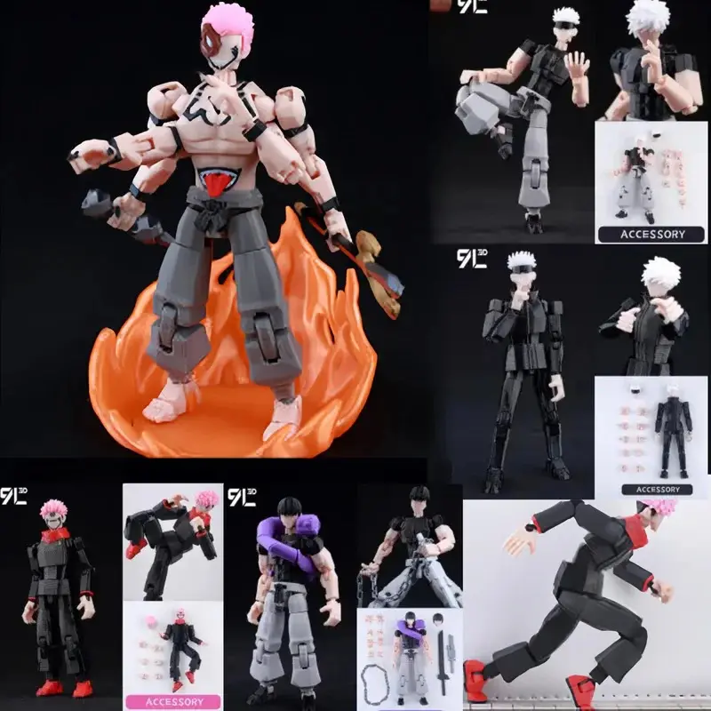 In Stock 3d Printed Jujutsu Kaisen Ryomen King Of Curses Heian Sukuna Multi-Jointed Shapeshift Toys Action Figures Model Gifts