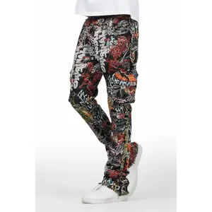 Jari Multi Stacked Tapestry Flare Jean