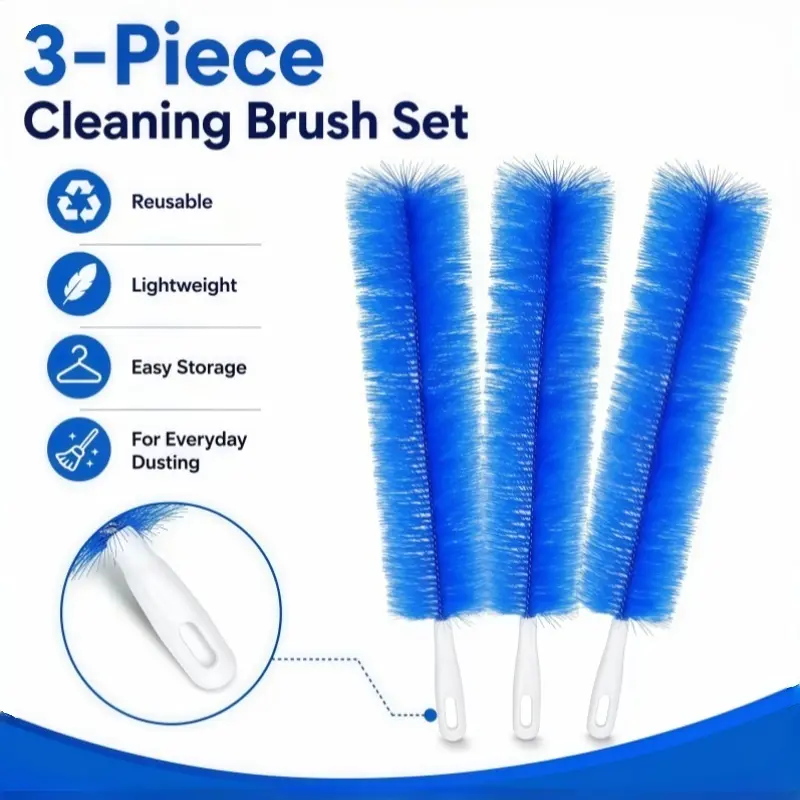 【3pcs】,Fan Cleaner Brush,Duster,Cleaner Brush,Bendable Microfiber Head,Reusable Dust Remover,Washable,ldeal for Ceiling Fan Blades,Curtains,Air Vents,Cars Et Window Cleaning Gap Brush,Fan Cleaningtool， house hill