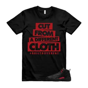 AJ12 Bloodline Black Red Match T Shirt, CLOTH Graphic Tee, 90s Hip Hop Tee, Gift For Women and Man Unisex T-Shirt, Cozy Gift