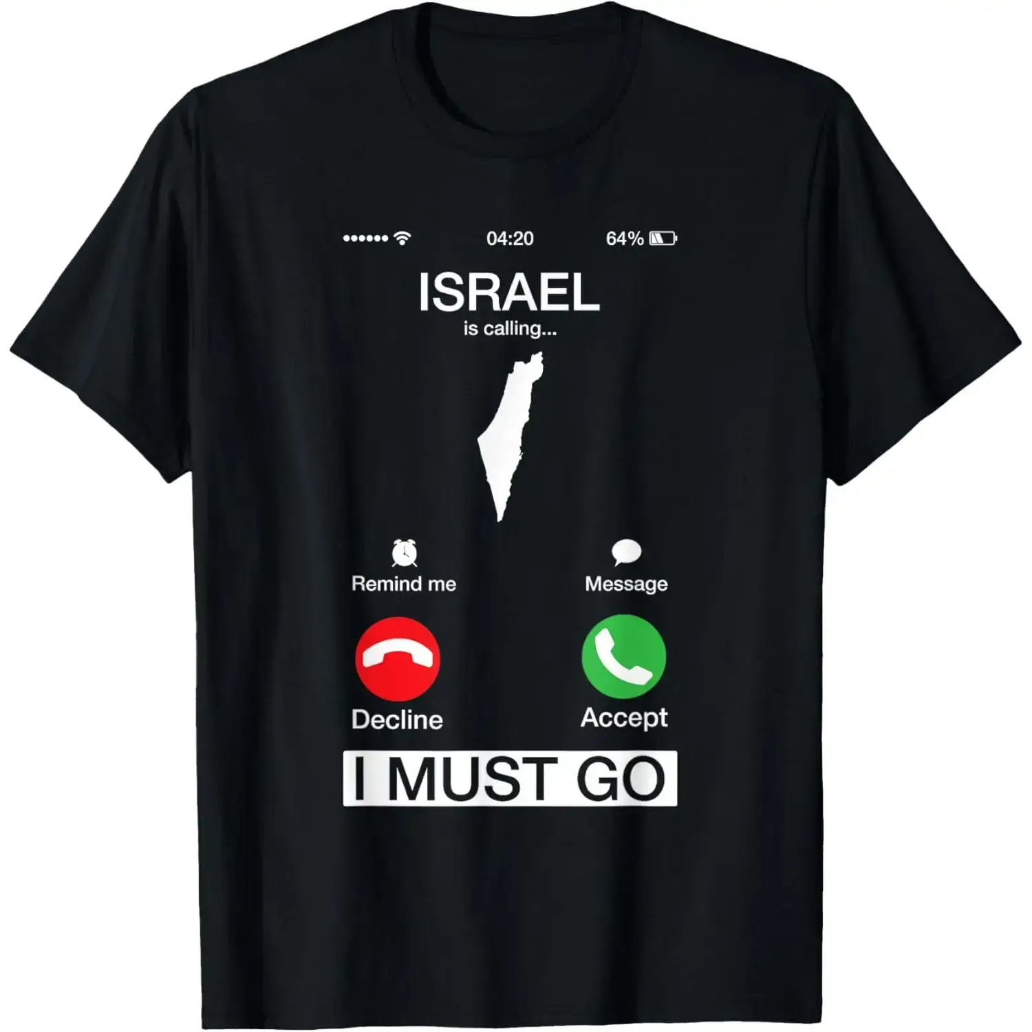 Women's  Short-Sleeve Casual Slogan Tee, Vintage Custom Shirt with "Israel Is Calling And I Must Go" Funny Graphic