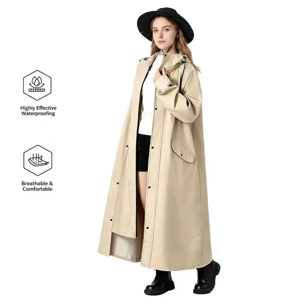 3-in-1 Waterproof Oxford Raincoat for Women Men Adjustable Hood Velcro Cuffs Anti-Leakage Storm Pants Motorcycle Bicycle Gear Extra Long with Backpack Space Outdoor Hiking Must-Have Jacket