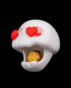 Skull Crush Stash Container | Love Stash Collection | 3D Printed Skull with Heart Eyes