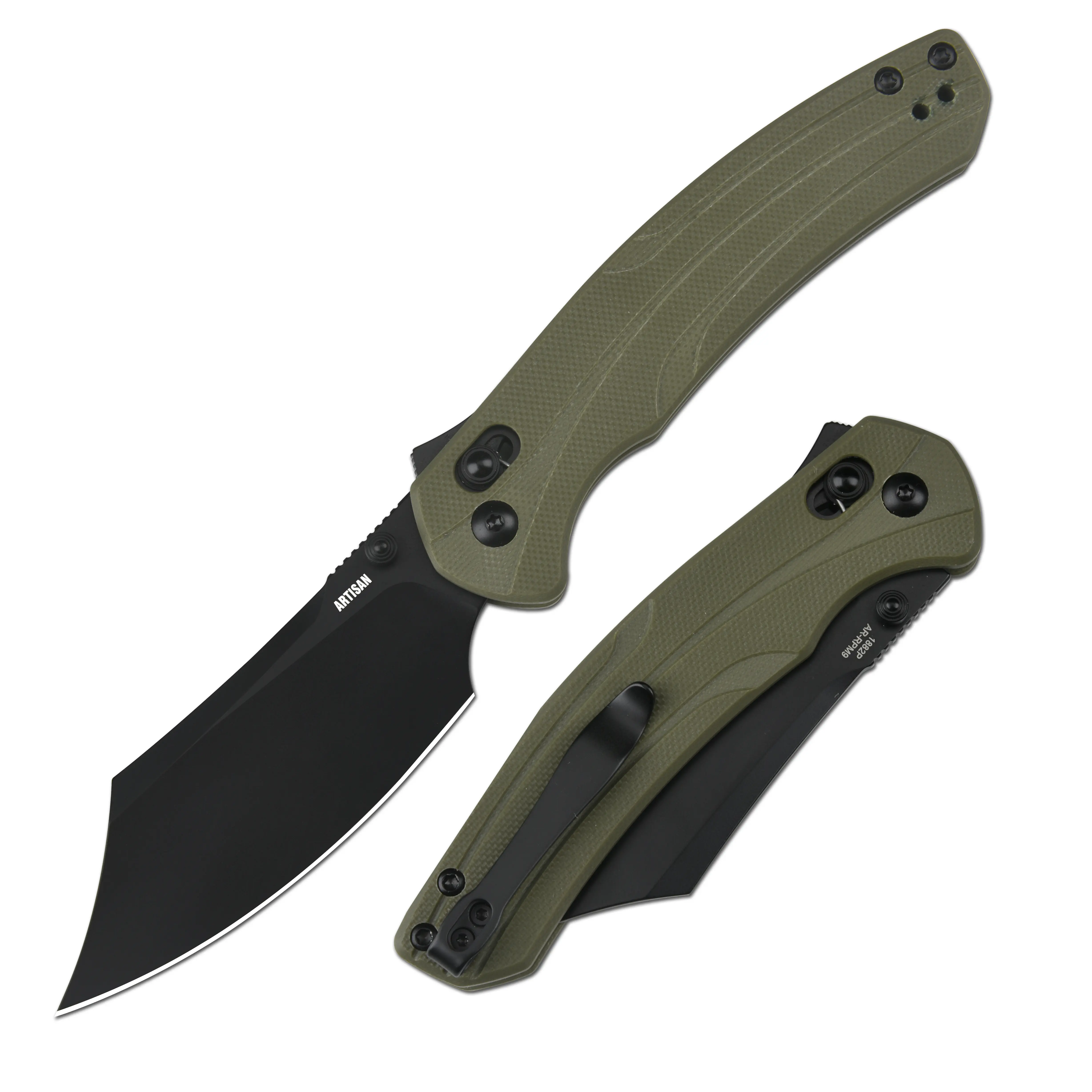 Artisan Cutlery Simoon Pocket Knife with AR-RPM9 Steel Blade G10 Handle Folding Knives with Recoil Lock for Outdoor Camping, Hunting and Daily Tasks