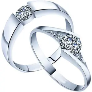 925 Sterling Silver Moissanite Couple Wedding Ring For Men And Women