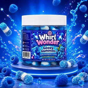 Sour Gooey Gummies – Blue Raspberry Flavor | Viral Oozie Liquid Candy | Blue Sharks, Rings & Bears | 9 oz Jar | Made in USA
