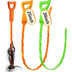 Drain Snake, Drain Clog Remover,Hair snake Tool Opener, sink snake for Sewer Kitchen Sink Bathroom Tub Toilet Clogged Drains  Cleaning Tool(1pc 25 Inch +1pc 20inch)