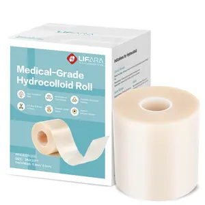 LIFARA Hydrocolloid Roll for Wound Care - Cut-to-Size, Extra Large Hydrocolloid Patch Bandages with Self-Adhesive, Ultra Absorbent, Flexible & Waterproof, First Aid Kit Essential (3in*32ft, 11.8mil/ 0.3mm Thickness))
