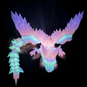 SleekHush 3D Printed Articulated Dragon Model - 1 Count Dragon Theme Craft Figurine, Movable Joints Statue for Home Office Decoration, Collectible Abstract Sculpture #GLOBAL PICKS,summervibes