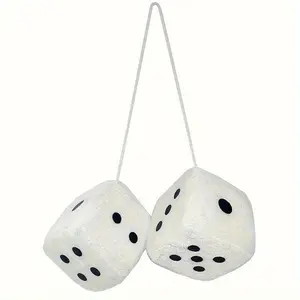 1 pair Car dice hanging decoration plush three-dimensional cube creative cute decoration Car Interior Accessory