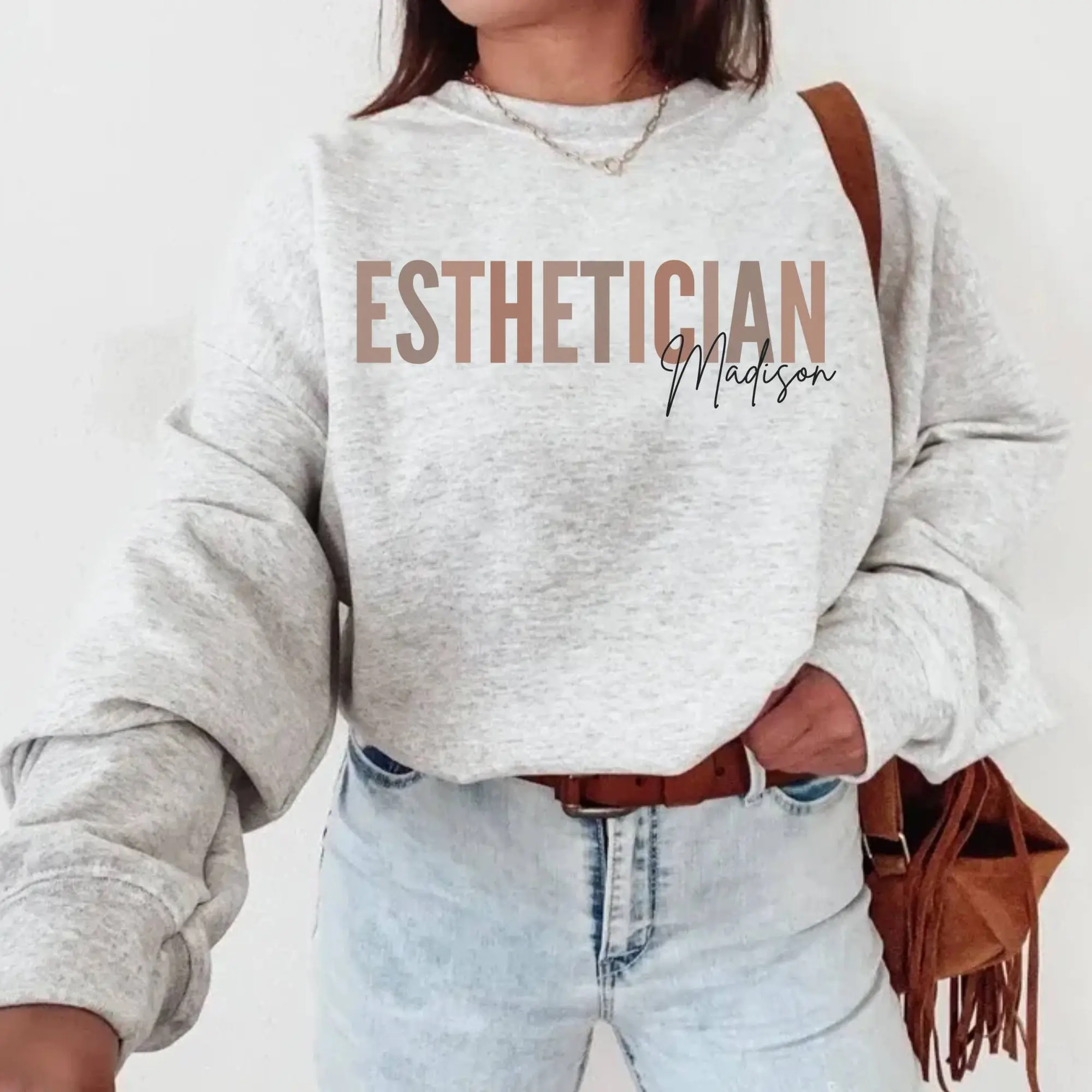 Personalized Esthetician Sweatshirt, Custom Esthetician Graduation Gift Idea, Skin Therapist Crewneck, Beautician Pullover, Skincare Sweater