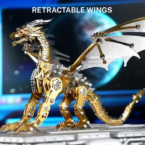 #Summervibes 3D Puzzle Metal Model Assembly Kit Fantasy Creature & Mecha Puzzle Steampunk DIY Collectible Desk Decor Gift  Mechanical Masterpiece Stress Relief   novelty items big boy gifts summervibes