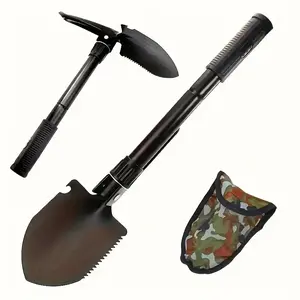1 compact folding multi tool shovel, portable, lightweight, durable, space saving design, ideal for camping, gardening, outdoor activities, emergency backup car, suitable for home and travel