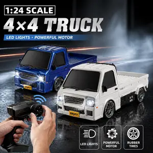 1:24 Four-Wheel Drive High-Speed Drift Remote Control Car, LED Lights, Extra Tires, Lightweight Design, Kids' Birthday Gift, Remote Control Trucks