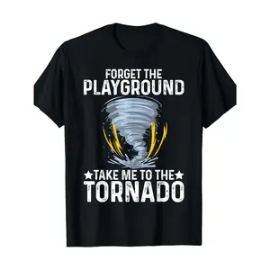 Men's Storm Chaser Tornado Graphic T-Shirt - Heavyweight 180gsm 100% Cotton Tee with Distressed Tornado Print & Tornado Design, Casual Short Sleeve Round Neck Shirt for Tornado Hunters & Storm Chasers, All-Season Comfort