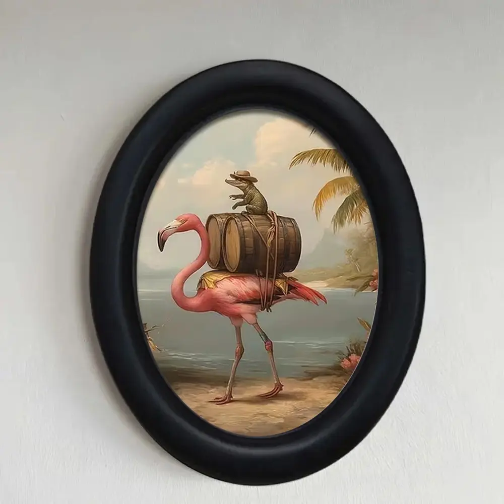 Vintage Bohemian Flamingo and Crocodile Wall Decor, Vintage Wall Art, Animal Design, Vintage Room Decor, Perfect for Halloween Christmas Thanksgiving Home Office Decoration