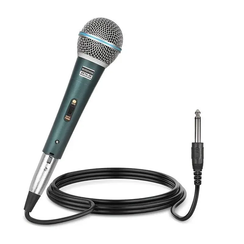 Professional Wired Microphone, Handheld Microphone, Dynamic Microphone for Singing Mic, PC, Karaoke Machine, Gaming & Live Streaming, Holder, Connection, Audio