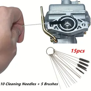 1set Set Of 15 Cleaning Brushes For Carburetors, Suitable For Cleaning Holes In Cars, Motorcycles, And Welding And Cutting Equipment.