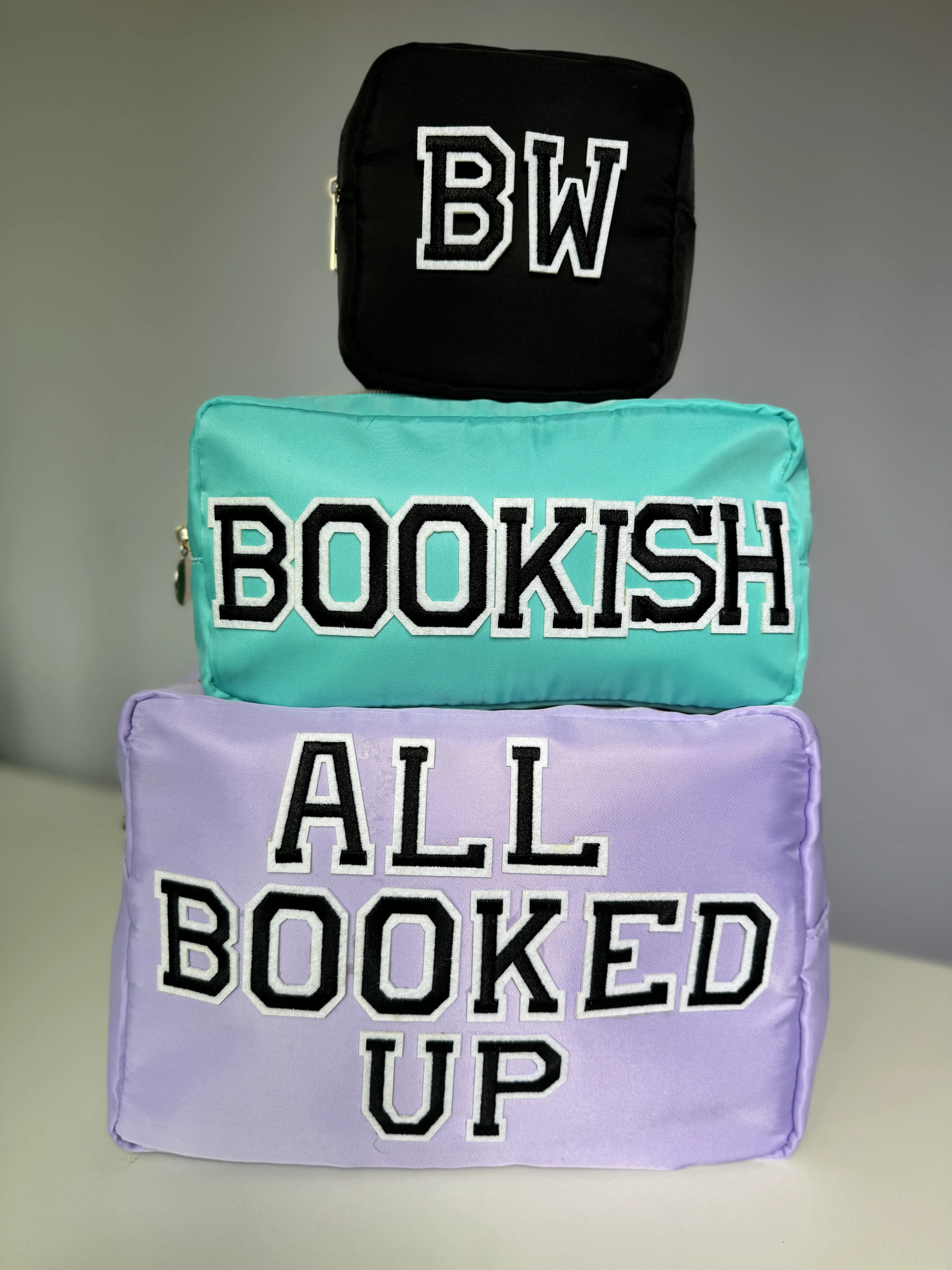 Book Lovers Nylon XL Makeup Bag 3Pc Set, Custom Bookish Gift for Book Worm