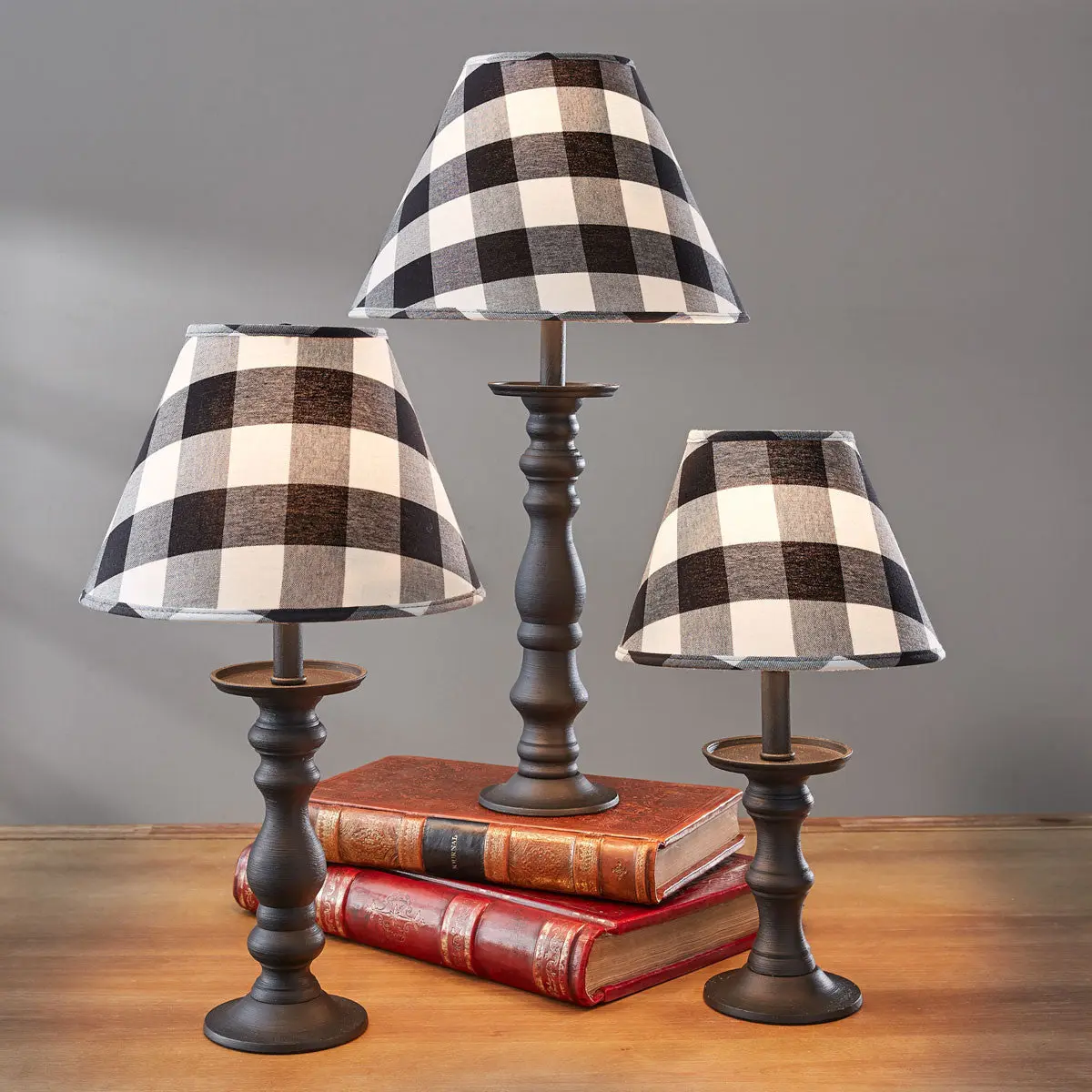 Buffalo Black-and-White Check Lamp Shade, Cotton Fabric Home Lighting Accessory, Decorative Country Look Light Cover