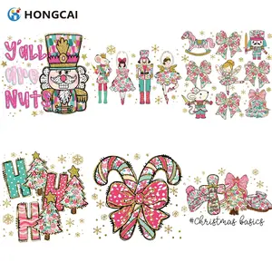6 Piece Fun Nutcracker Theme Heat Transfer Vinyl Sticker Set, Cute Ballet Dancers & Christmas Elements, Perfect for DIY Crafts & Gifts, Vinyl Decal Sticker