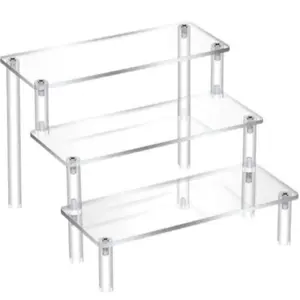 Acrylic Risers Display Stands, 3-Layer Perfume Organizer Display Shelf, Versatile Cupcake Stand Holder, Display Risers for Figures, Dessert Shelves for Party, Racks, Dessert Table Display