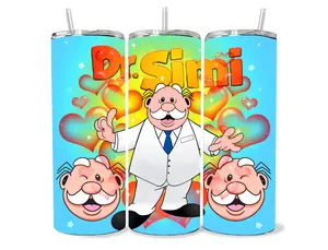 Dr Simi 20 oz Insulated Tumbler - 500-1,000 ml Capacity Bisphenol A (BPA)-Free Portable Kitchenware Drinkware with Lid and Straw