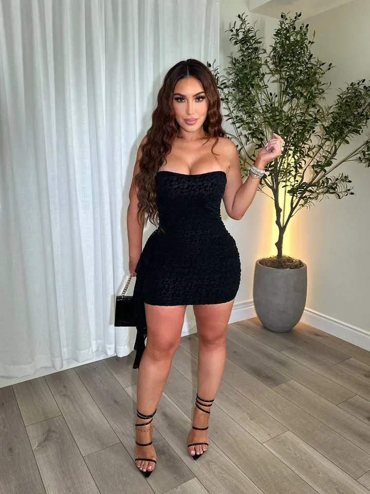 black micro dress Vinyl Backless Mini Dress in Black - 10 main image 1