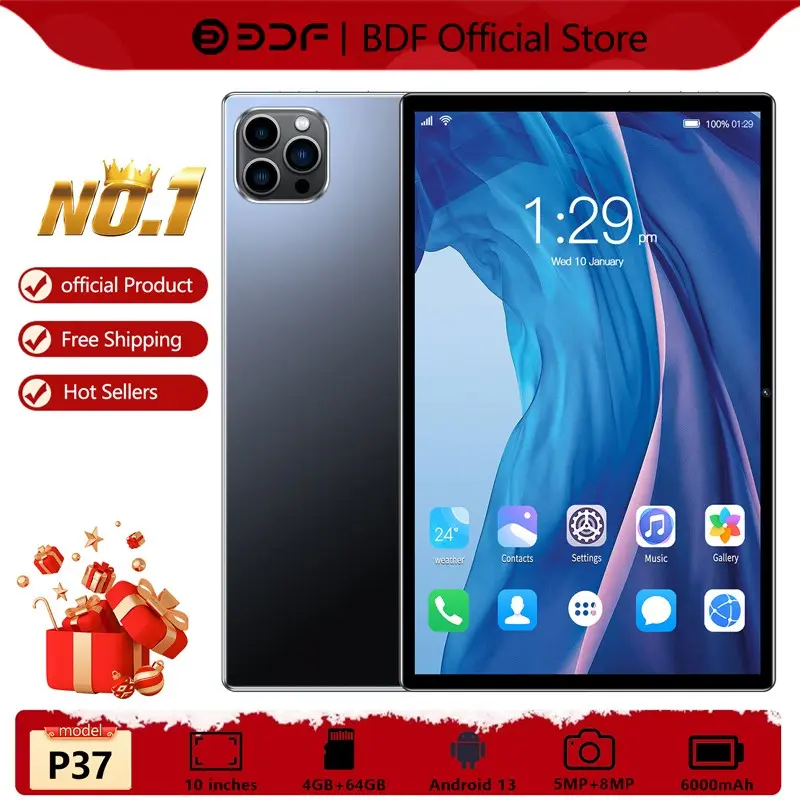 I17 Pro 10.1 Inch Android Tablet Computer, 4GB RAM 64GB Storage, Supports 5g Wireless Network, Android Learning Tablet, Touch Screen Tablet, Touchscreen Tablet, Ideal for Students, Android 13 System, Student Tablets