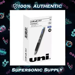 uni-ball] Signo 207 Retractable Gel Pen 1.0mm Bold Tip - Office/Art Smudge-Proof & Smooth Ink (Blue)