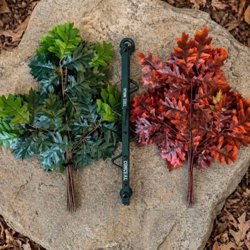 Tree Ninja Hunting Blind Combo - 12 Green Oak Branches, 12 Red/Brown/Yellow Oak Branches