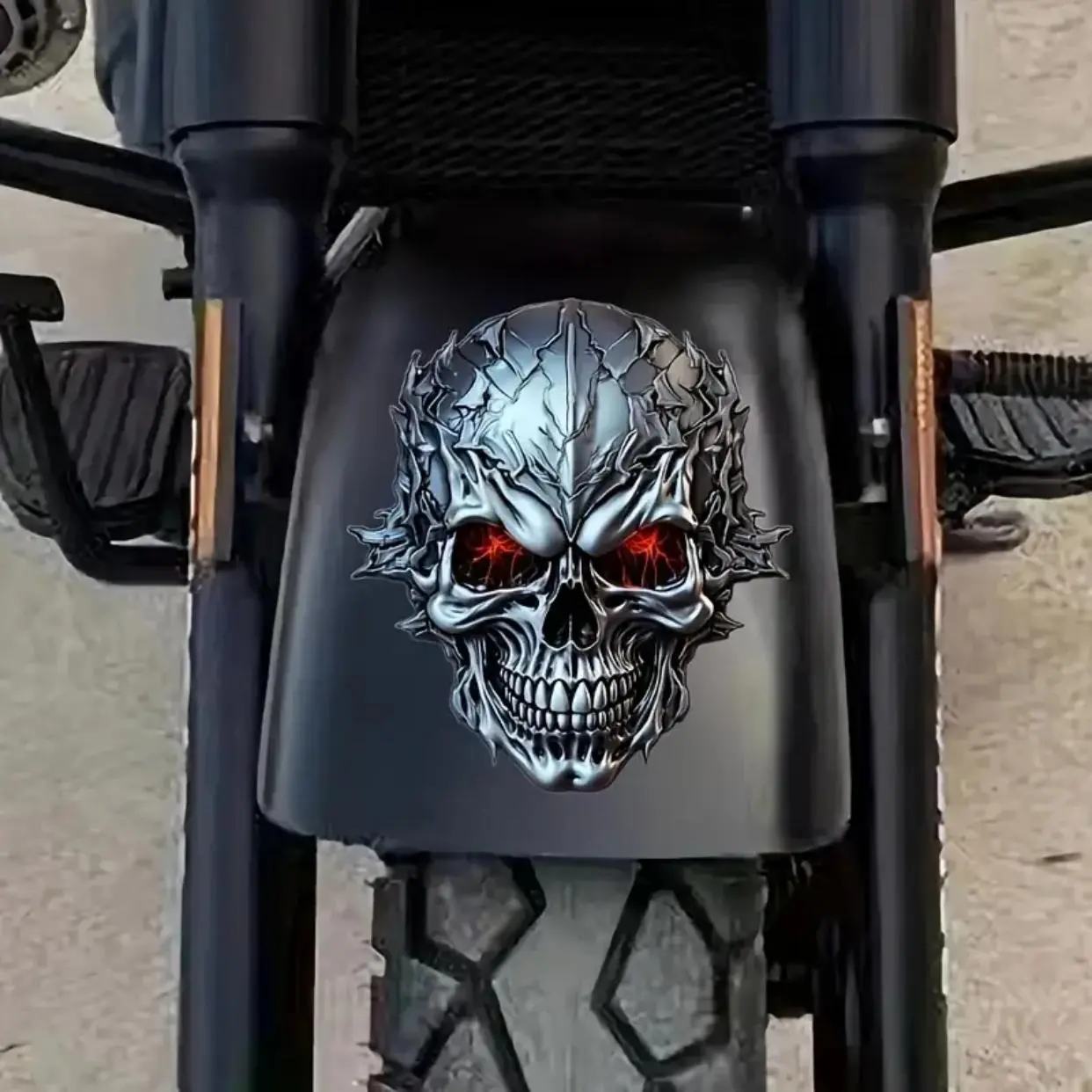 Skull Design Car Sticker, Fashion Car Exterior Decal, Car Decals, Motorcycle Stickers, Durable Vinyl External Accessories for Car & Motorcycle, Motorcycle Decoration